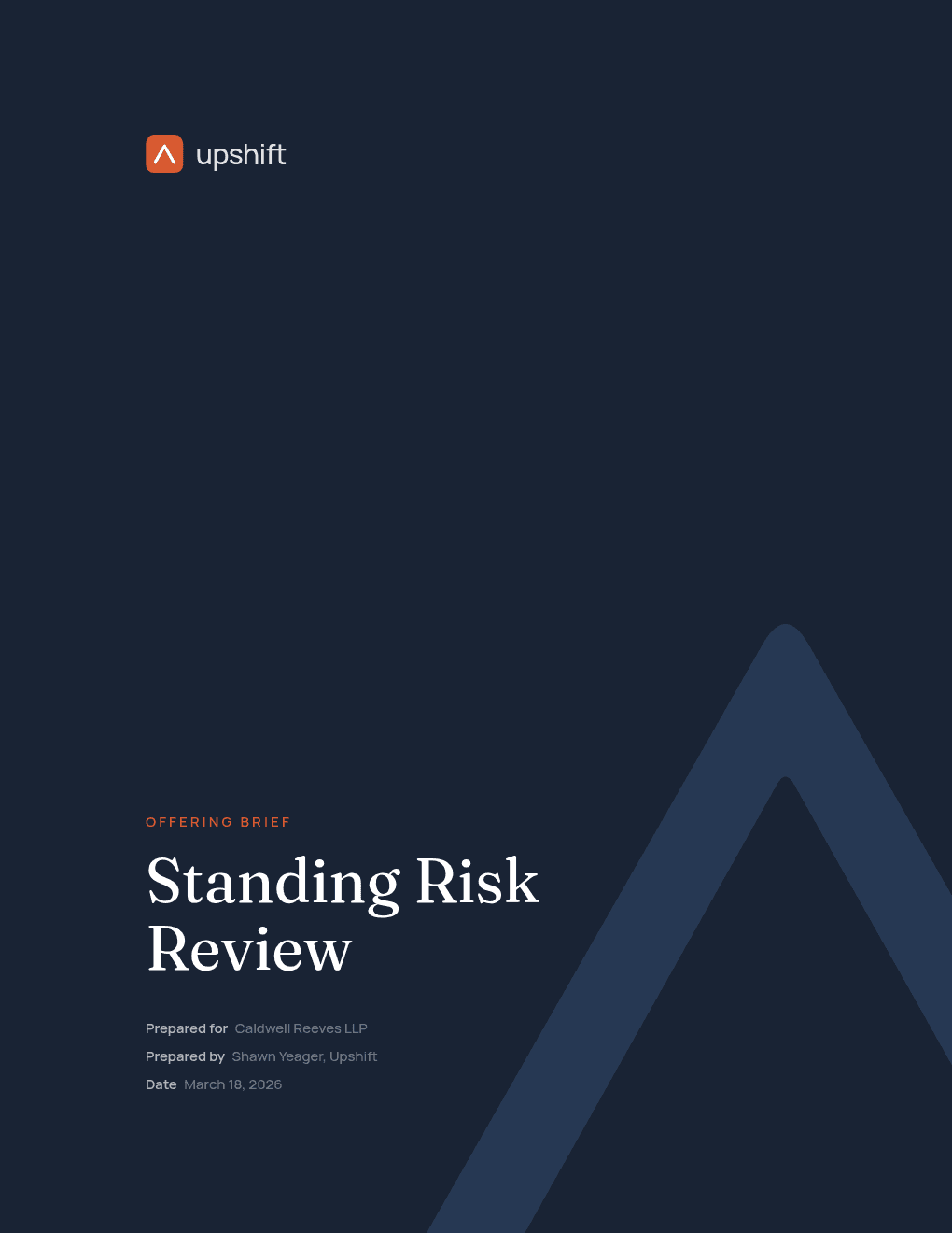 Sample offering brief: Standing Risk Review